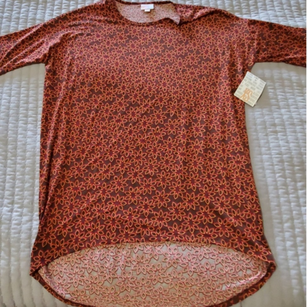 Lularoe Irma size XS Brown and burgundy floral